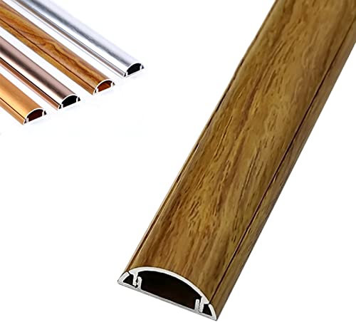 Aluminum Alloy Wall Mount Cable Concealer Management Kit Paintable Floor Cable Trunking for On wall Raceway Brown Size No.5