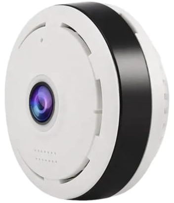 Eaglelink Caméra Fisheye, HD 5MP Panorama 360°, Caméra de sécurité intérieure WiFi, Détection de Mouvement, Correction de Distorsion, Audio 2 Voies, Stockage Local, Vision Nocturne