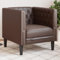 Willood Chesterfield-Sessel Braun Kunstleder