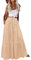 Hotouch Damen Rock Lang Elegant Röcke Hohe Taille Maxirock Mit Kordelzug Einfarbig Casual Freizeitrock Frühling Sommer Metallisch M