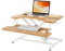 ERGOMAKER Steh-Sitz Schreibtischaufsatz Höhenverstellbar, Stehpult Aufsatz Schreibtisch 55 X 40CM Desktop Erhöhung mit Tastaturablage Helles Rustikalbraun