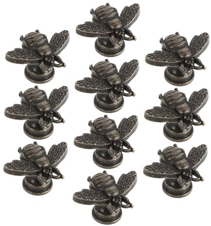 OSALADI 10pcs Metal Knobs Vintage Bee Door Handles Dresser Drawer Cabinet Handles Closet Door Knob