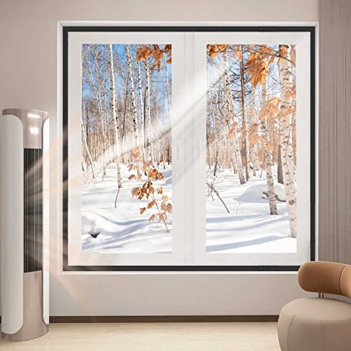 Kit de película aislante para puertas y ventanas de patio interior, lámina aislante transparente para invierno, PVC ajustable con cinta de gancho, lona aislante para ventanas (120 x 180 cm)