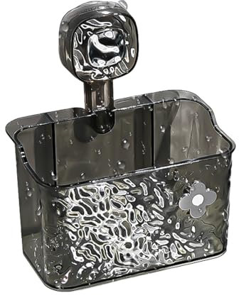 Hitburu Étagère Salle De Bain À Ventouses,Étagères à Ventouses pour Salle de Bain | Panier De Bain Murale Avec Trous De Filtre À Eau Support D Angle Ondulé Pour Carrelage Cuisine Chambre Douche