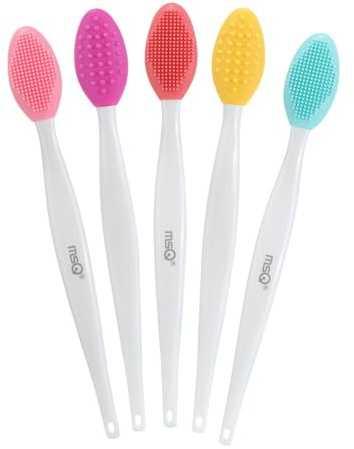 MSQ 5 Stück Doppelseitiges Silikon Peeling Lippenpinsel für Mädchen