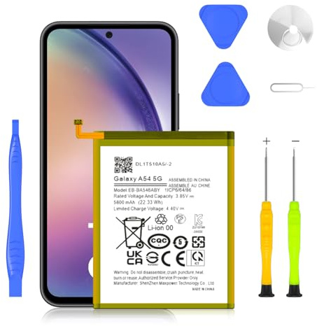 Ersatzakku EB-BA546ABY Kompatibel mit Samsung Galaxy A34 (A346B), Galaxy A54 (A546B), Galaxy A25 5G (A256B), Galaxy A35 (A356B), Galaxy A55 (A556B)+Reparatur Werkzeuge (Not für Galaxy A54 4G)