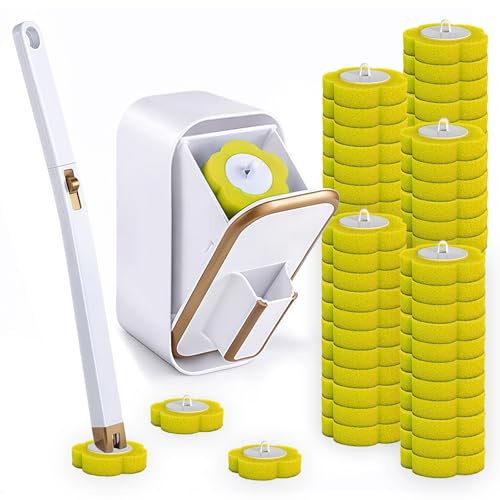 Toilet Wand Kit, Disposable Toilet Brush with 60 Refills