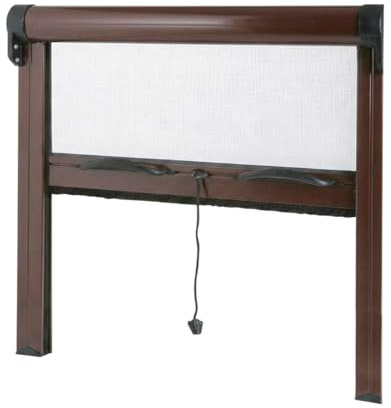 Zanzariera a rullo in kit (cm 90x160 H – Marrone RAL 8017) Con sistema a molla decelerata. Disponibile in 11 colori - Misure da 70 a 140 x H 160/180