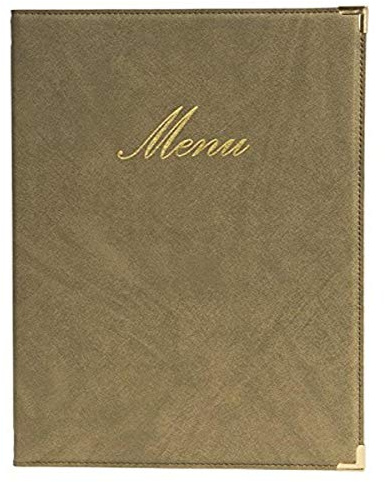 American Metalcraft MCCRLSBI Classic Menu Holder, Beige Ivory