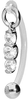 PIERCINGLINE PMFK Bananabell + Chirurgenstahl Design KRISTALLBANNER Piercing Intimbereich Bauch Silberfarben