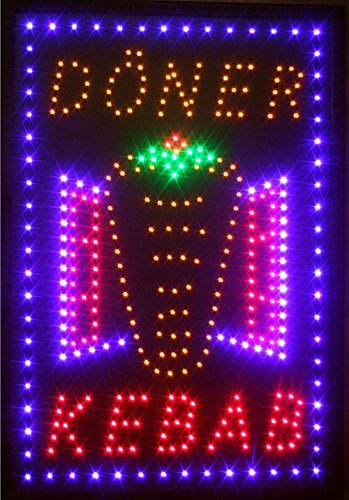 Panneau lumineux LED « Ouvert » « Dönner Kebab », « Bar » et beaucoup d'autres panneaux publicitaires lumineux Kebab Döner.