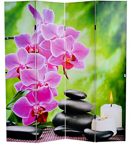 Mendler LED-Paravent Stones, Trennwand Raumteiler, Timer netzbetrieben 180x160cm 2 LEDs