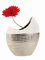 Moderne Deko Vase Blumenvase aus Keramik weiß/Silber Höhe 23 cm