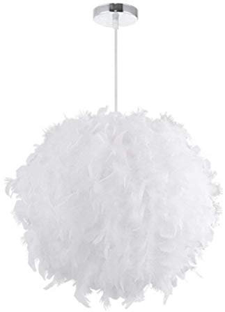 STOEX Lustre Suspension en Plumes 30 cm E27 40W Blanc
