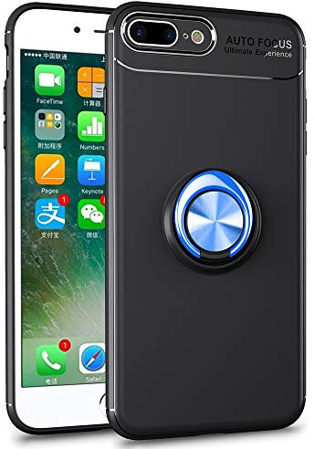 SORAKA Case for iPhone 8 Plus with Ring Holder Soft TPU Slim Fit Case iPhone 7 Plus Case with Metal Plate for Magnetic Car Phone Holder