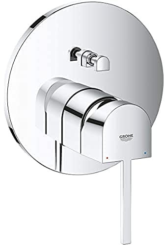 GROHE Plus Single Lever Bath Mixer with Shower Set, Wall-Mounted Bath Tap in Chrome Finish 33547003