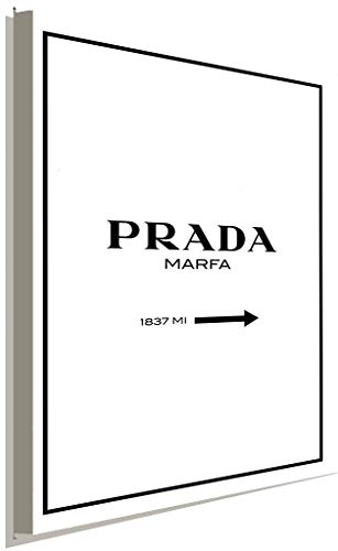 AK ART Prada Logo Schwarz Weiß Leinwandbild Kunstdruck Wandbild Wanddeko TOP XXL (100 x 70 cm)