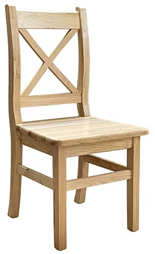 k koma Stuhl KREUZSTUHL Kiefer Holz LANDHAUSSTIL - NEU restaurantstuhl MASSIVHOLZ (Kiefer Lackiert)