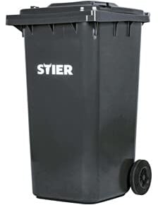 STIER Poubelle grande capacité à 2 roues, 240 l, grise, lxPxH 576x720x1 067 mm