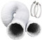 Omont Manguera de secadora de 10 pies 100 mm conducto con 2 abrazaderas, kit de ventilación flexible de 4 pulgadas para secadora, tubo de aluminio para secadora, cocina