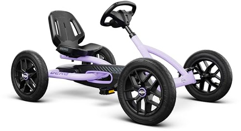 BERG Gokart Buddy Violett | Kinderfahrzeug | ab 3 Jahre | Tretfahrzeug mit hohem Sicherheitsstandard | Luftreifen und Freilauf | Verstellbarer Sitz