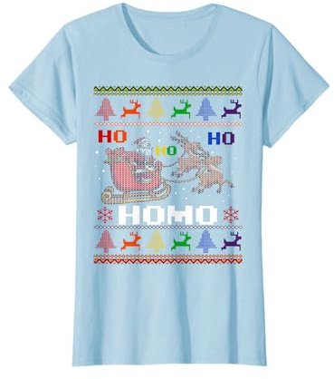 Ho Ho Homo Frohe Weihnachten LGBT Gay Regenbogen Schwul T-Shirt