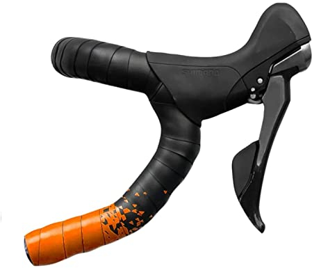 GORIX Lenkerband Lenkergriffband + 2 feste Lenkerstopfen 2 Farben Rennrad MTB Fahrrad Radfahren (GX-097BD) (Orange)