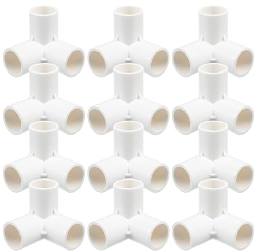 iplusmile 3 Way PVC Elbow Joint Connector for Water and Furniture 8 Pcs 1 Inch Three-Way Pipe Fittings for DIY Shelf and Garden Support Structure