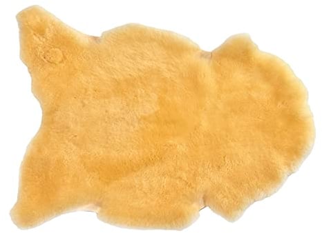 Vanuba - Lammfell Echt 90-100 cm, Natur Weich Schaffell Echt, Bio Lammfell Echt Teppich, Deko Echte Teppiche, Schaffell Echt Teppich für Schlafzimmer und Wohnzimmer, Flauschig Fell Teppiche