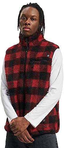 Brandit Teddyfleece Vest Men, Rot-Schwarz, Größe XXL