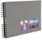 Exacompta 15003E MILANO Spiral-Fotoalbum 150 Fotos 50 schwarze Seiten Format 32 x 22 cm grauer Papiereinband mit Textileffekt Fenster zur individuellen Gestaltung FSC®-zertifiziert