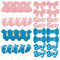 32 Stück Junge oder Mädchen Cupcake Toppers Glitzer Blau und Rosa Boy or Girl Tortendeko mit 8 Formen Kuchen Topper Geschlecht Offenbarung Party Kuchen Dekorationen Baby Shower Party Zubehör