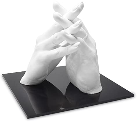 Lucky Hands® Sockel - Veredeln Sie Ihren 3D Handabdruck mit einem wunderschönen Sockel (Acryl schwarz 5 mm, 20 x 20 cm)
