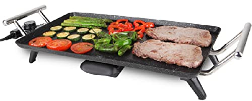 Suinga Keramik-Grillplatte, temperaturregulierbares Thermostat, Grillfläche 275 x 490 mm, Antihaftbeschichtung, Auffangbehälter für Fett / Soßen, Leistung 2.400 W