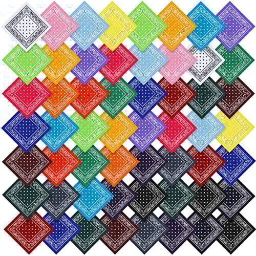 Bandanas mit Paisleymuster, für Herren und Damen, Neon-Bandana, Cowboy-Schal, lustige Partyhüte, Retro-Kopfband, Taschentuch, Piraten-Stirnband, Polyester, einseitiger Druck, farbecht, 20 Farben, 80