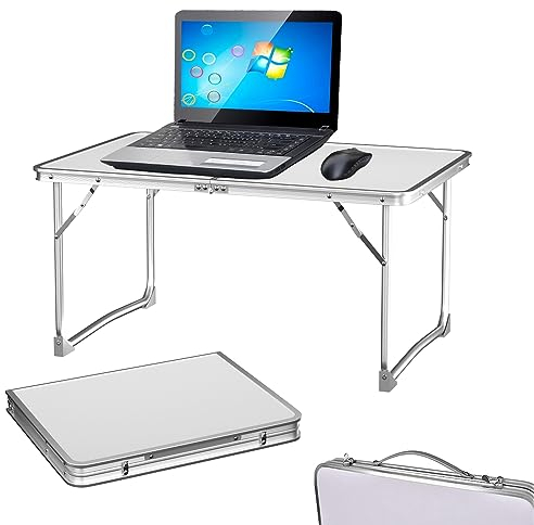 Qimu Aluminium=Klapptisch Tragbarer Campingtisch mit Griff für Outdoor und Schoß Stehpult