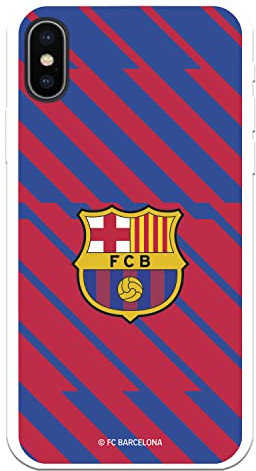FC Barcelona Barcelona BarÇa Schutzhülle für iPhone X - XS Schutzhülle aus flexiblem Silikon mit offizieller FC Barcelona-Lizenz