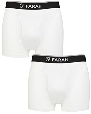 Farah Mens Plain and Stripe Bamboo Keyhole Trunks Pack of 2