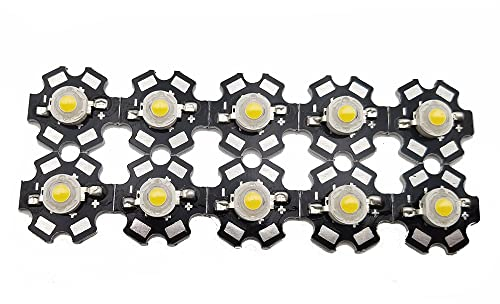 Vrabocry 10 Stück High Power LED Chip 3W Warmweiß 3000K-3500K (Eingang 600mA - 700mA/DC 3V - 3.4V/3 Watt) Superhelle Intensität SMD COB Licht Emitter Komponenten Diode Lampe Perlen DIY Beleuchtung