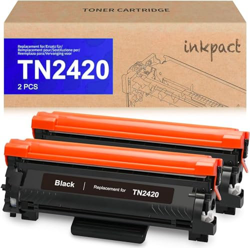 INKPACT Toner mit Chip, kompatibel mit Brother TN2420 TN-2420 TN2410 für Brother MFC L2710DW L2710DN L2730DW L2750DW HL-L23210D L2350DW L2370DN L2375DW DCP-L2510D L2530DW L2530DW 550DN (ca. (2)