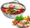 Olla Caliente de Acero Inoxidable con Divisor, Olla Antiadherente Gruesa, Olla para Sopa de Dos Sabores con Mango Hueco, Cocina de Inducción, Frunace de Gas Y Fuego de Leña Utilizable(31cm)