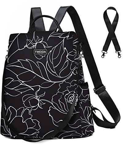 Fmeida Sac a Dos Femme Anti-vol Nylon Sacs à Main Portés Épaule pour Fille École Collèges Voyage Shopping