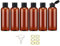 Apstaqeoo 6PCS 100ML Plastic Travel Bottles with Flip Cap Empty Squeeze Bottle Brown Refillable Travel Container with 1 Funnel & 6 Labels TSA Approved for Liquids Lotion Shampoo Toiletries Cosmetic