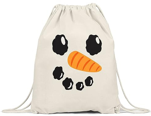 Hey!Print Schneemann Turnbeutel Gymsack Karotte Winter Winterzeit Dezember Kälte Weihnachten Advent Snow