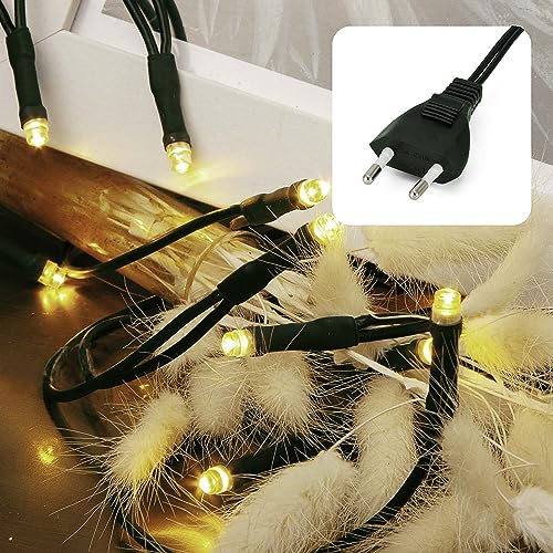 hellum Lichterkette 35 LED, 5,10m Länge, Lichterkette innen, klassisch warmweiß, <59lm, grün mit Stecker, für Weihnachtsbaum 579338