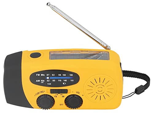Solarradio IPX3, wasserdicht, mit Kurbel, multifunktional, mit USB-Ladekabel, für Camping (europäisches Modell)