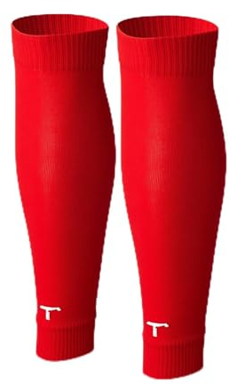 T1TAN Fußball Tube Stutzen - Herren, Damen und Kinder - Farbe rot - Größe 43-46