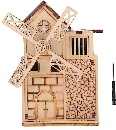 ifundom 1 Satz Spieluhr aus Holz Spielzeug 3 d Puzzle Mechaniker 3D-Modellbausätze für Windmühlen aus Holz Rätsel Spielset aus Holz Windmühle mit Motor Windmühle aus Holz Musik
