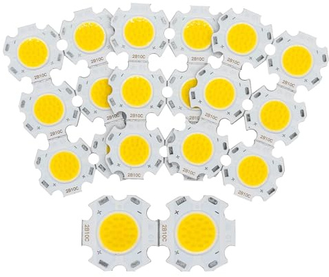 20 Stück Hochleistungs-LED-COB-Lampe, 20 Mm, 3 W, 5 W, 7 W, 10 W, 250 MA, Diodenquelle, Chip Im Inneren Von Spotlight-Downlight-Lampen,Warmweiß 3000 K,5W 250mA 20mm