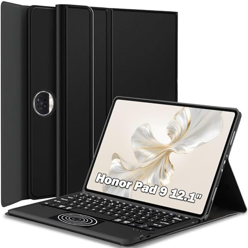 Wineecy Keyboard Case for Honor Pad 9 12.1 Inch 2024 Tablet, Smart Touchpad, Detachable Bluetooth Wireless Trackpad Keyboard & Slim PU Stand Cover for Honor Pad 9 HEY2-W09 (Honor Pad 9)